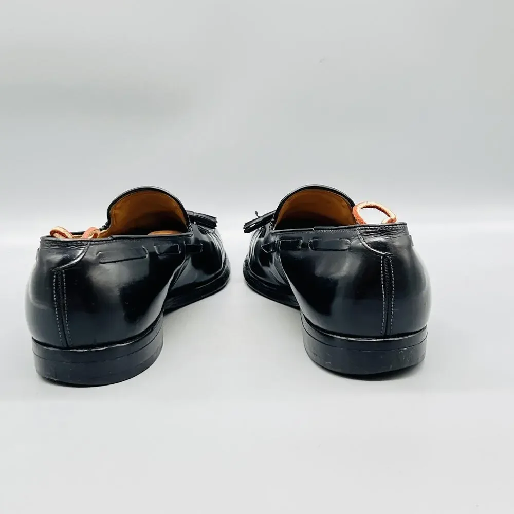 Aristocraft Shoes Men 10.5 Black Leather Tassel Loafers Vintage Made USA